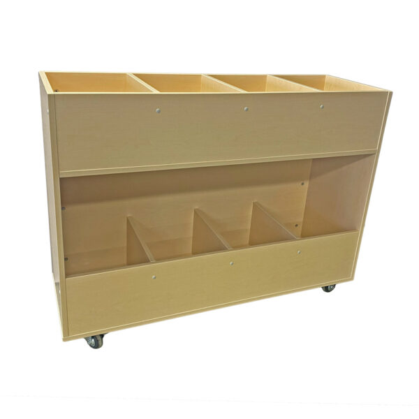 Educated furniture two tier library book browser unit for classroom and library settings
