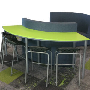 Educated furniture concave table with curved ottoman
