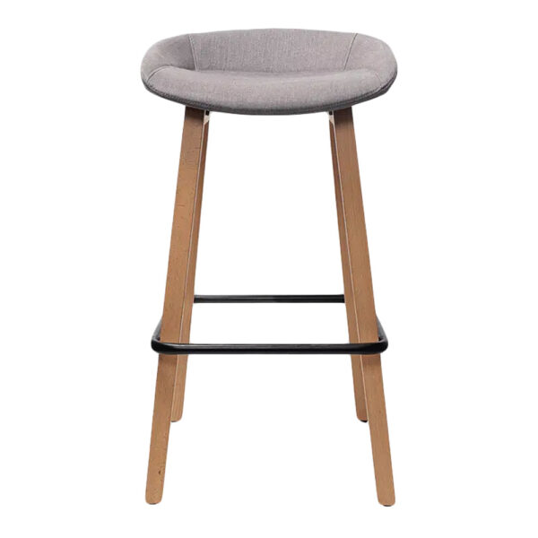 Konfurb pala barstool with dorset grey cushioned fabric seat for staffrooms and meeting rooms
