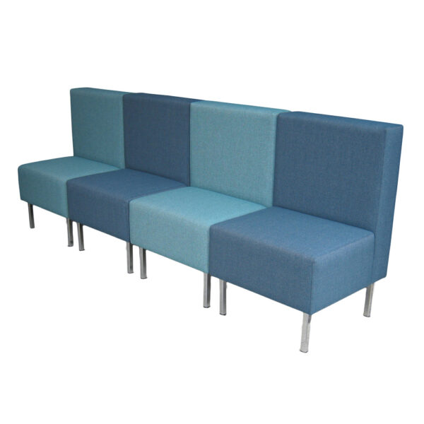Educated furniture single sided balance booth bank of chairs for libraries or breakout spaces