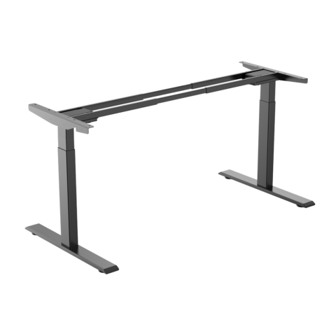 Black electric sit stand desk frame