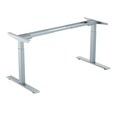 Grey electric sit stand desk frame