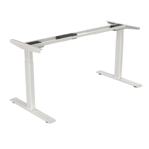 White electric sit stand desk frame