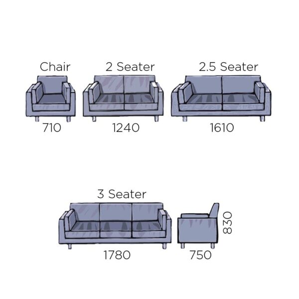 Educated furniture appian couch size range